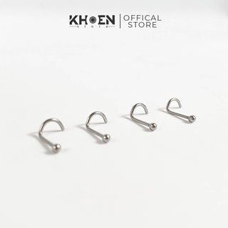 Khuyên mũi chân cong đầu bi - Thép không gỉ - Khoen Store