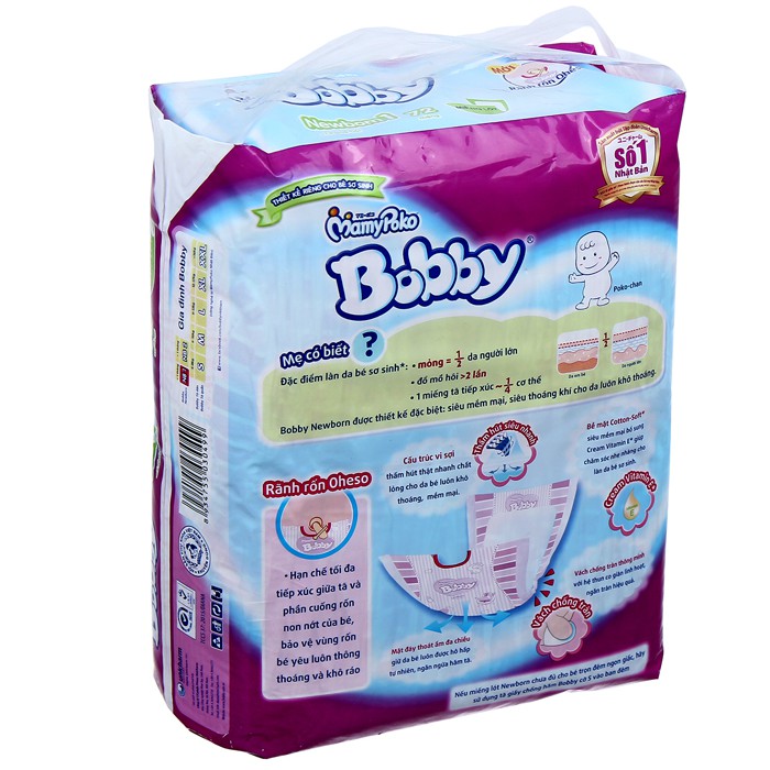 Miếng lót Bobby Newborn 1 108 miếng TA022