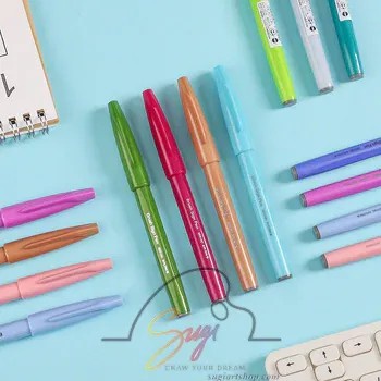 Bút viết thư pháp Pentel Fude Touch Brush Sign Pen tông màu Pastel