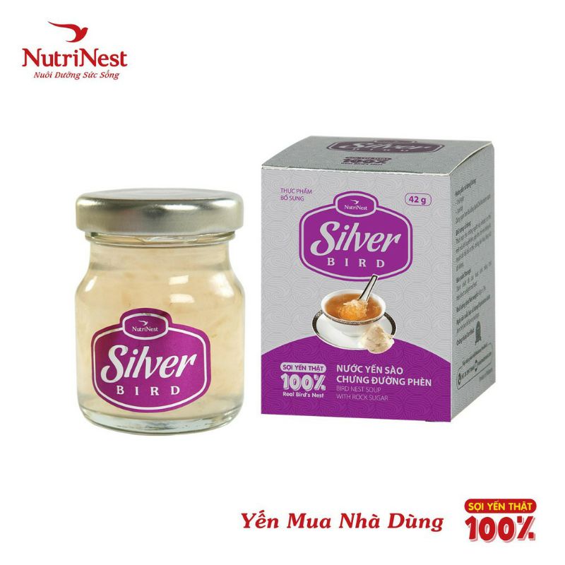 YẾN SÀO SILVER BIRD SỢI YẾN THẬT %(Hủ đơn 42g)