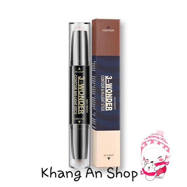 Bút che kuyết điểm tạo khối đa năng 3 wonder contour & hi-light stick Maycreate