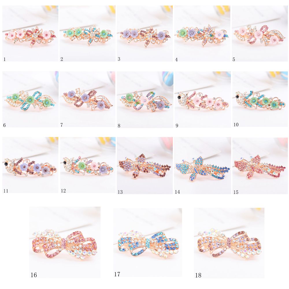 Kẹp tóc hợp kim hình bướm đính đá lấp lánh