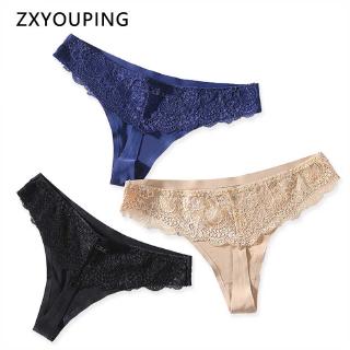 sexy seamless panties thong lace ice silk g string M-XXL low waist