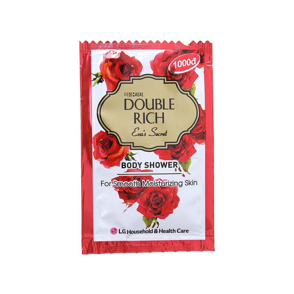 Dây 12 gói Sữa tắm hoa hồng Double Rich Eva's Secret 7g