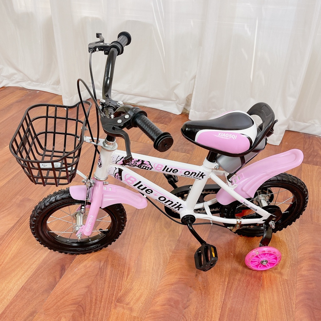 FREE SHIP !!! Xe đạp trẻ em 12 inch cho bé từ 2 đến 4 tuổi 9BABY màu hồng