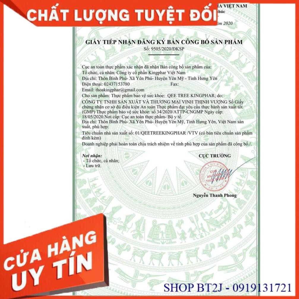 Qee Tree Kingphar - Cho Người Chảy Máu Sa Búi Trĩ Đau Rát Hậu Môn, Táo Bón Có Nguy Cơ Bị Trĩ - Lọ 30 Viên