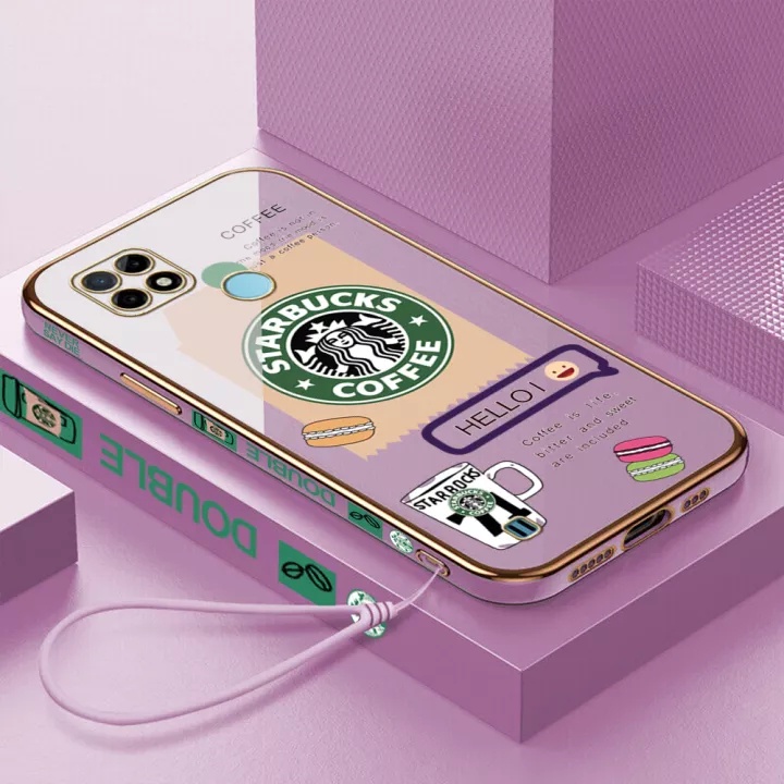 Ốp điện thoại QIANZI in logo Starbucks cho Realme 5 PRO Realme C55 C21 C2 A1K 9PRO + 9 4G C21Y C25Y