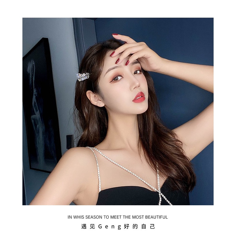 Kẹp tóc đính ngọc trai/ kim cương/ lông vũ/ kim cương giả thời trang cho nữ