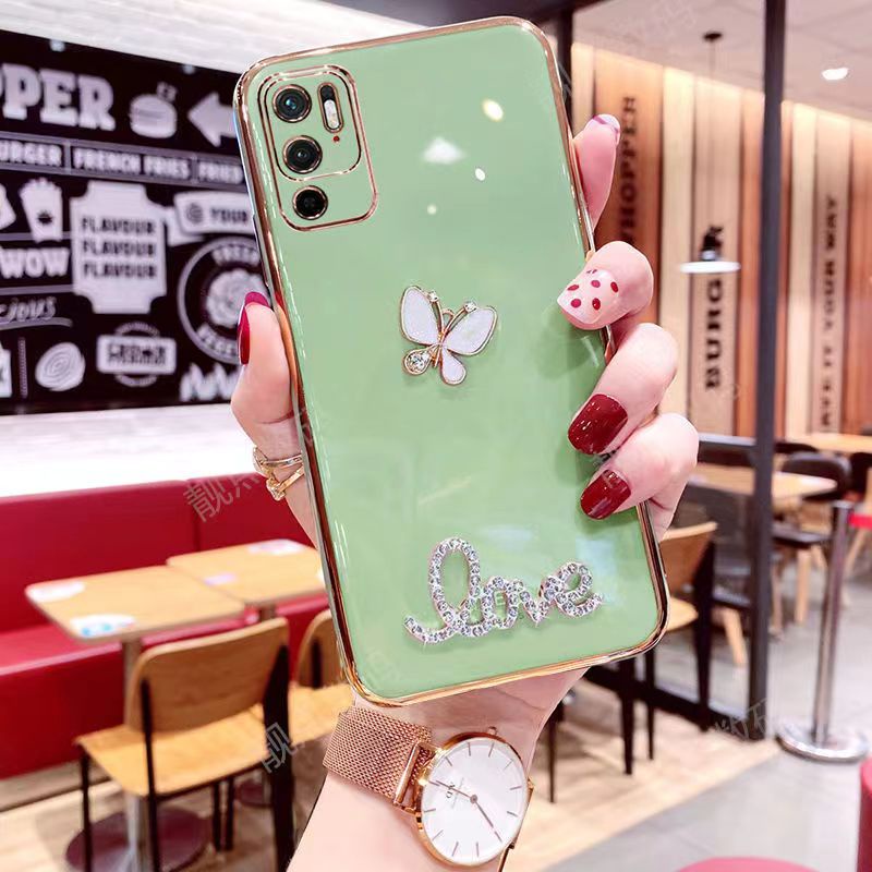 Ốp Điện Thoại Mềm Mạ Điện Chống Sốc In Hình Bướm Cho RedMi Note 7 7Pro 8 8T 8Pro 9 9Pro 10 10Pro 11S 11Pro