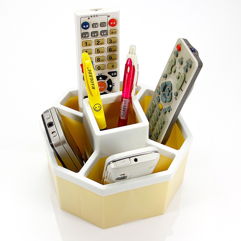 Khay tiện ích lục giác 5 ngăn để bàn nhựa việt nhật - Khay đa năng đựng bút viết văn phòng