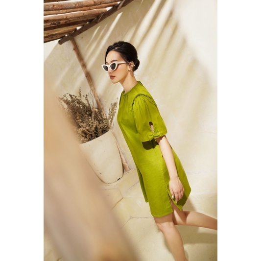 LIIN - Đầm suông phối nhún cổ tay bồng trẻ trung | BigBuy360 - bigbuy360.vn