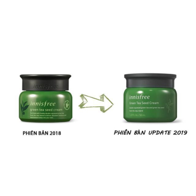 ✅ (HÀNG CHUẨN AUTHENTIC) [New 2019] Kem Dưỡng Cấp nước, Phục Hồi Da Mụn Hạt Trà Xanh Innisfree Green Tea Seed Cream