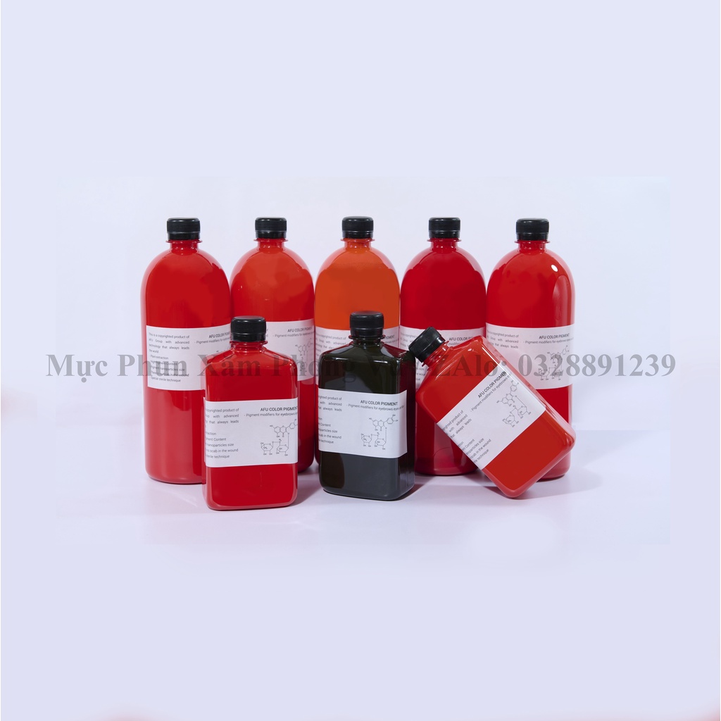 Mực phun xăm LÍT AFU loại 1, Cốt mực thẩm mỹ dành cho môi, mày, mí 1000ml, 500ml