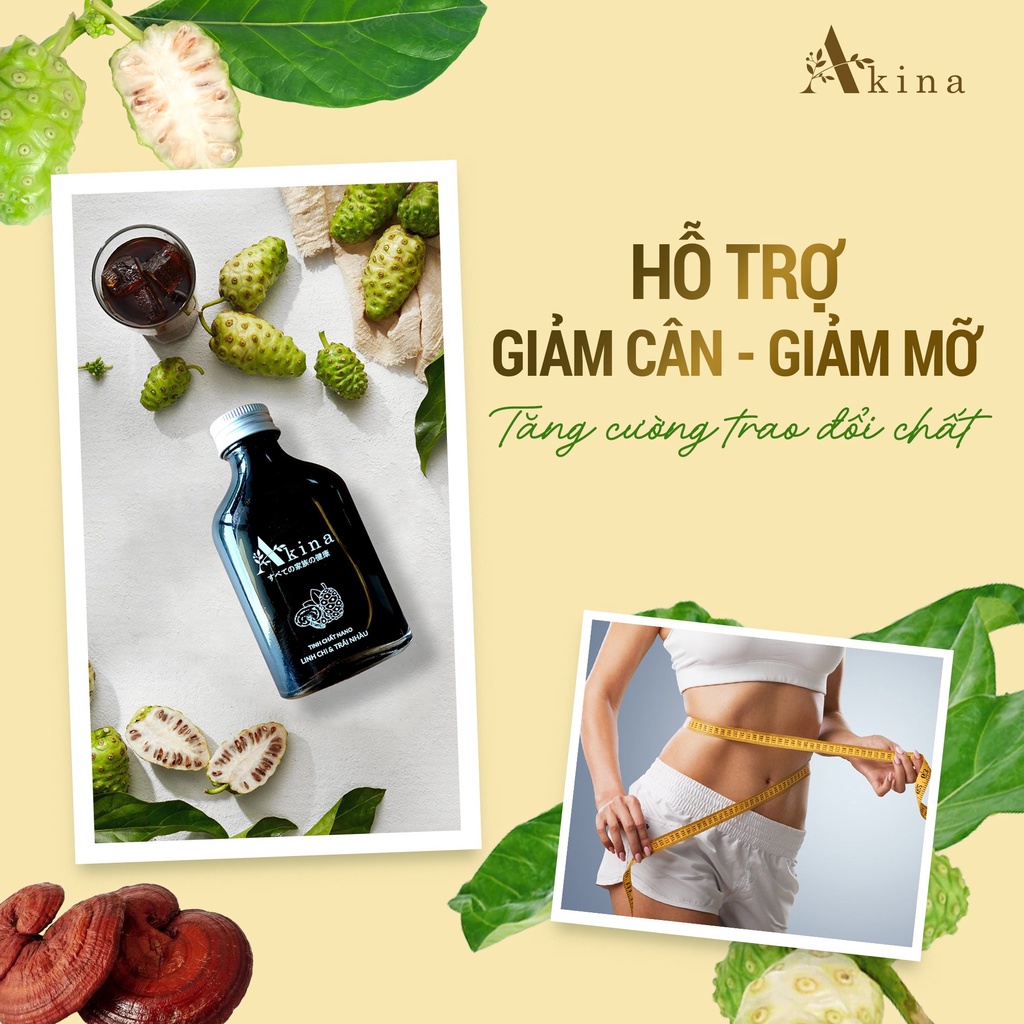 Tinh chất Nano Trái Nhàu & Linh Chi Akina  - Tự nhiên nguyên chất - Thần dược bách bệnh