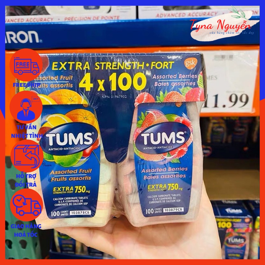 Viên ngậm TUMS Extra Strength 750 của Mỹ 100 viên