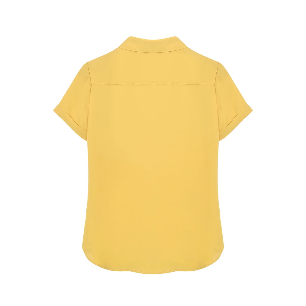 Áo sơ mi chiffon ngắn vàng R292 NỮ TNG