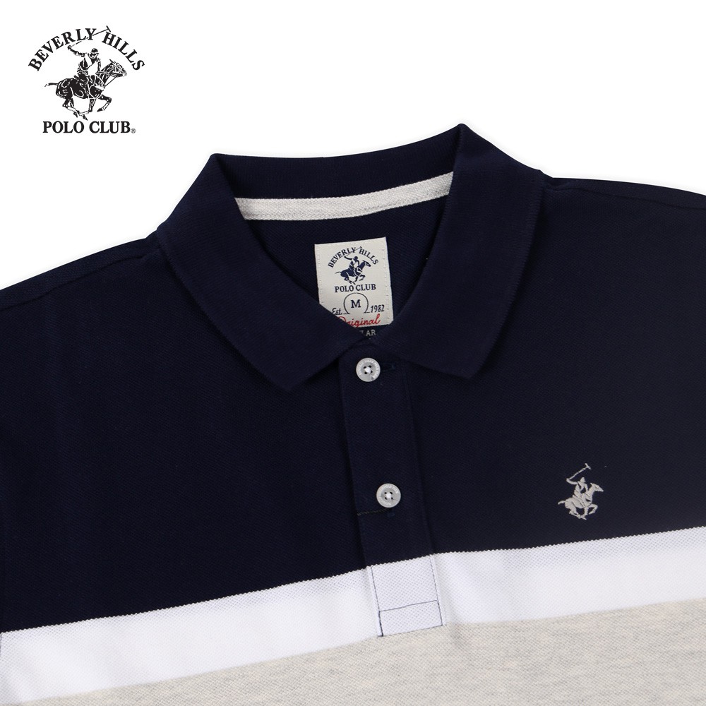 Áo polo ngắn tay Nam Beverly Hills Polo Club Regularfit 100% cotton Xám PMRSS20TL067