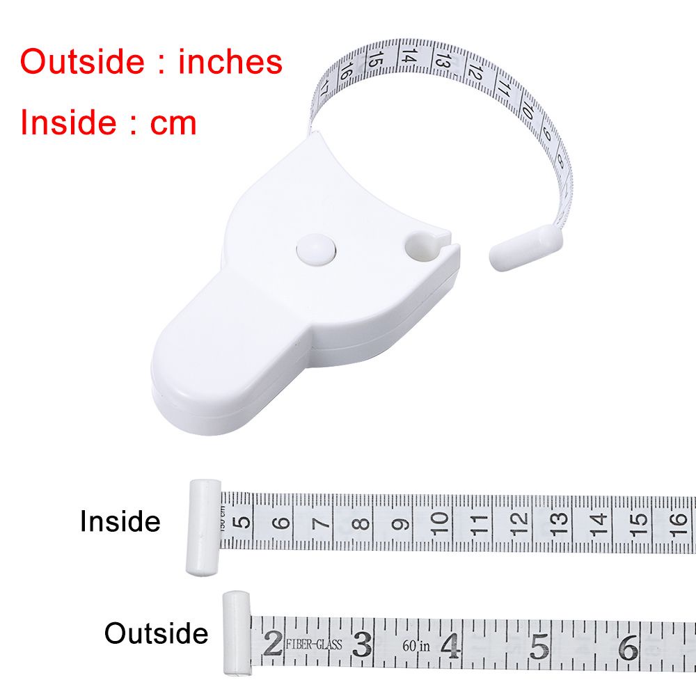 Thước dây mini 150cm/ 60inch có thể tự động thu gọn giúp đo vùng eo/ chân/ cơ thể cho thợ may