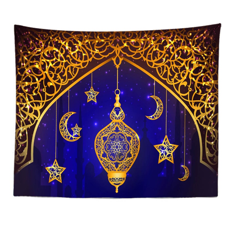 Thảm Treo Tường 100x75cm In Họa Tiết Eid Mubarak Ramadan Kareem Lâu Đài Đạo Hồi