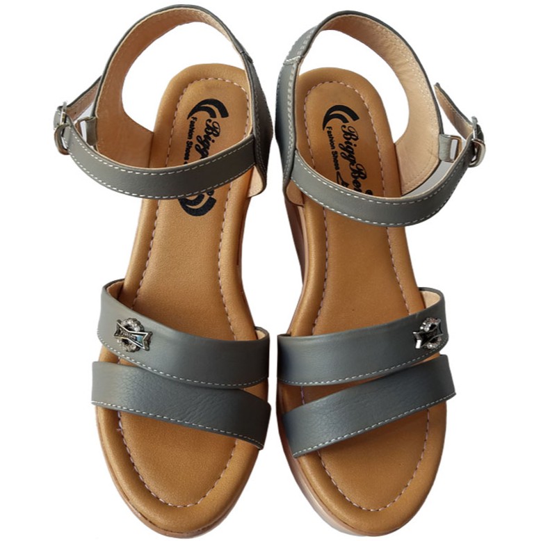 Giày sandal dế xuồng da cò BIGGBEN Cao 7 cm HKD372