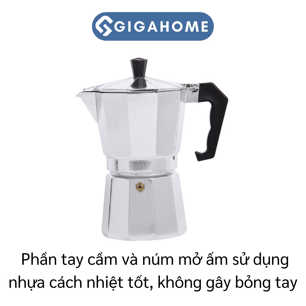 Ấm Pha Cà Phê Expresso GIGAHOME  6Cup Kiểu Ý  Tại Nhà Dung Tích 300ml 9346