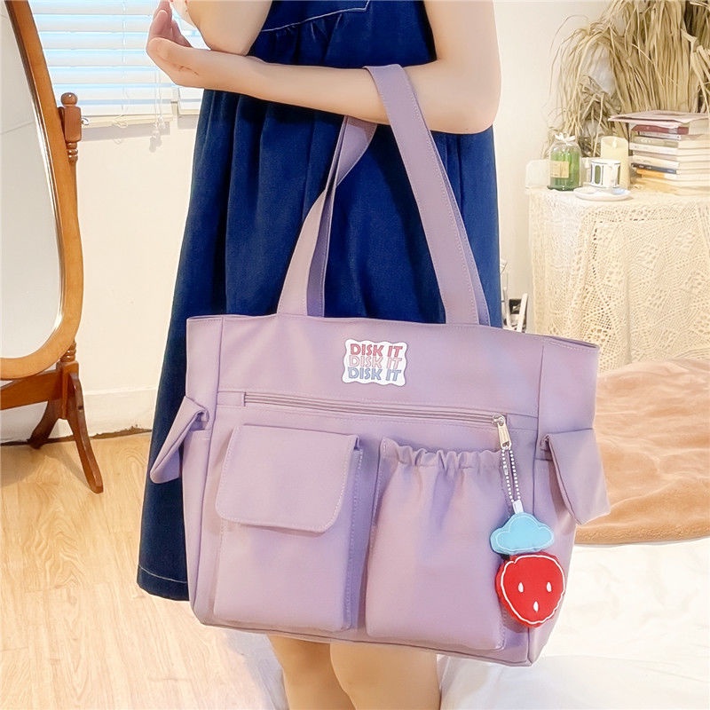 Túi Xách Canvas Sức Chứa Lớn Phong Cách Nhật Bản Cho Nữ