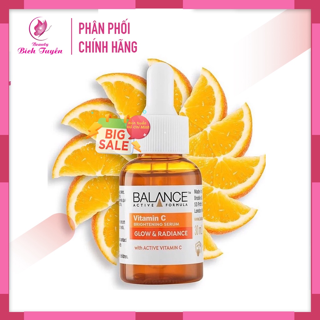 Serum BALANCE Active Formula Vitamin C Brightening Tinh Chất Trắng Da, Mờ Thâm 30ml BT Cosmetic