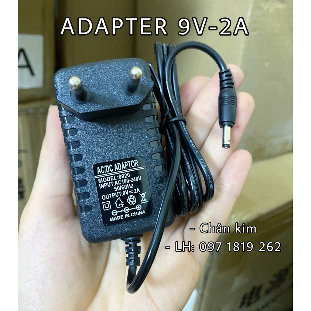 Adapter sạc 9v 2a chân kim mini Chân cắm 3.5X1.35mm