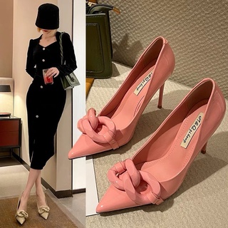 guốc mũi nhọn da bóng