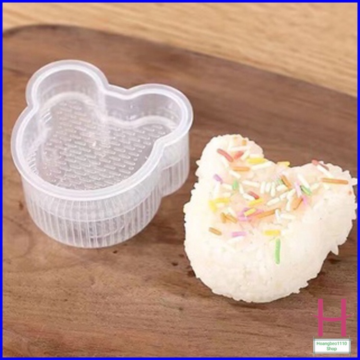 Bộ 7 Khuôn ép cơm tạo hình, làm cơm nắm, làm bánh cho bé - bằng nhựa trong suốt siêu đẹp