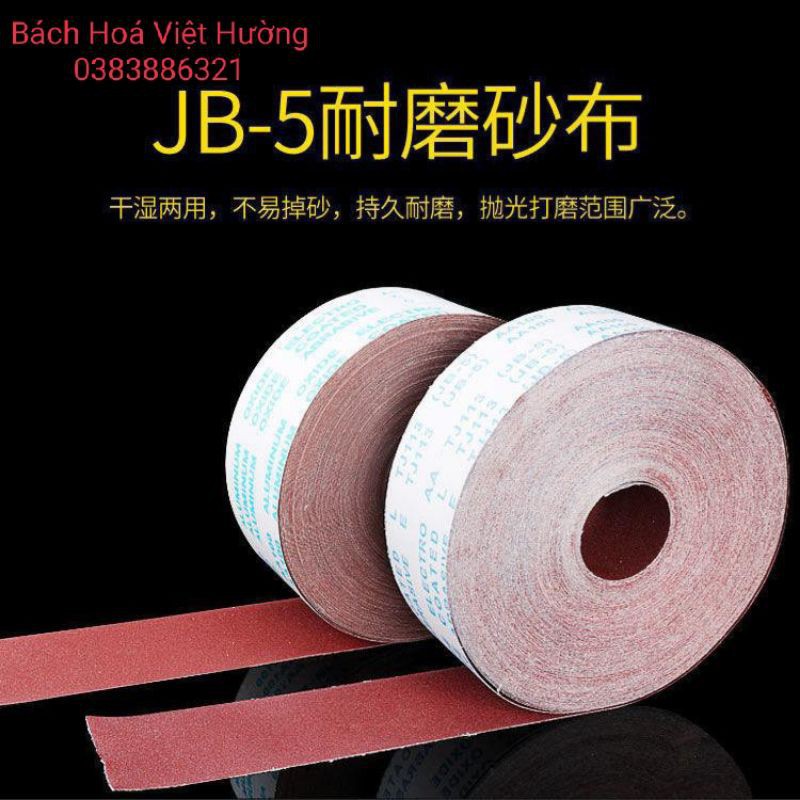 Nhám Vải Cuộn, Giấy Giáp Cuộn JB-5 Khổ 10cm Đủ Độ Nhám Từ AA40 - AA400, 1 cuộn 45 mét