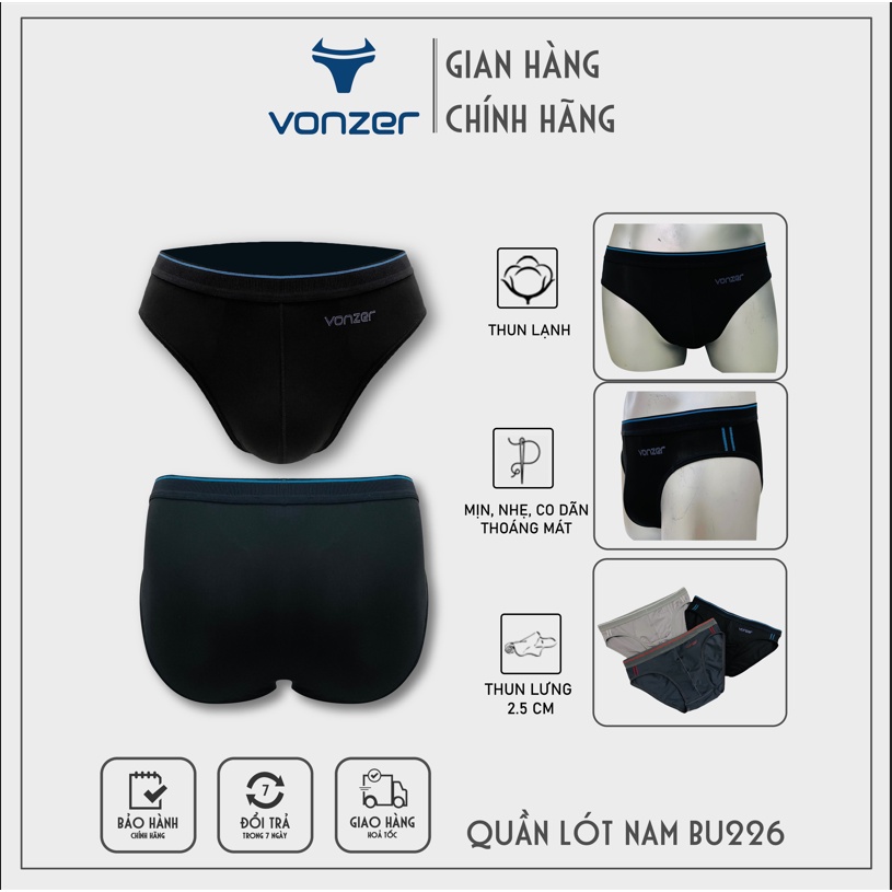 Quần lót nam tam giác cao cấp thoáng mát thun poly co giãn 4 chiều Vonzer BU226