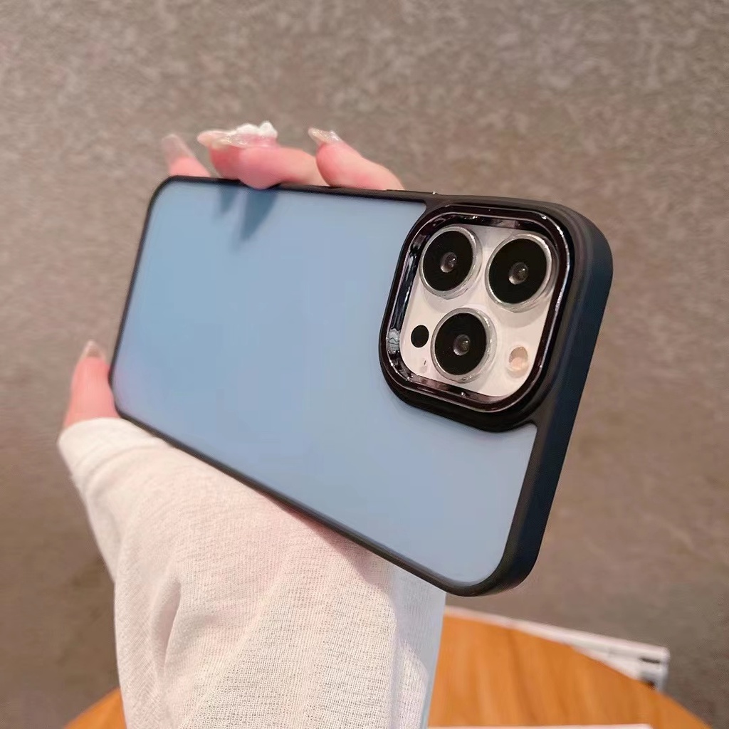 Ốp Điện Thoại Mạ Điện Chống Sốc Có Nút Kim Loại Cho iPhone 7 / 8 PLUS XS XR XSMAX 11 12 13 promax