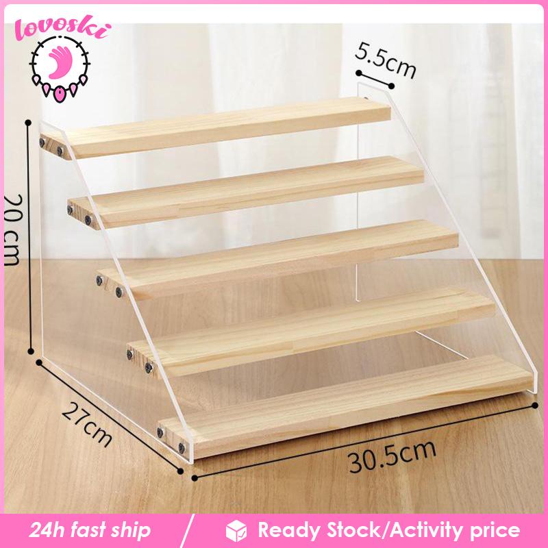 (Hàng Mới Về) Kệ Gỗ Acrylic 5 Tầng Trưng Bày Kính Mắt Giá Đỡ