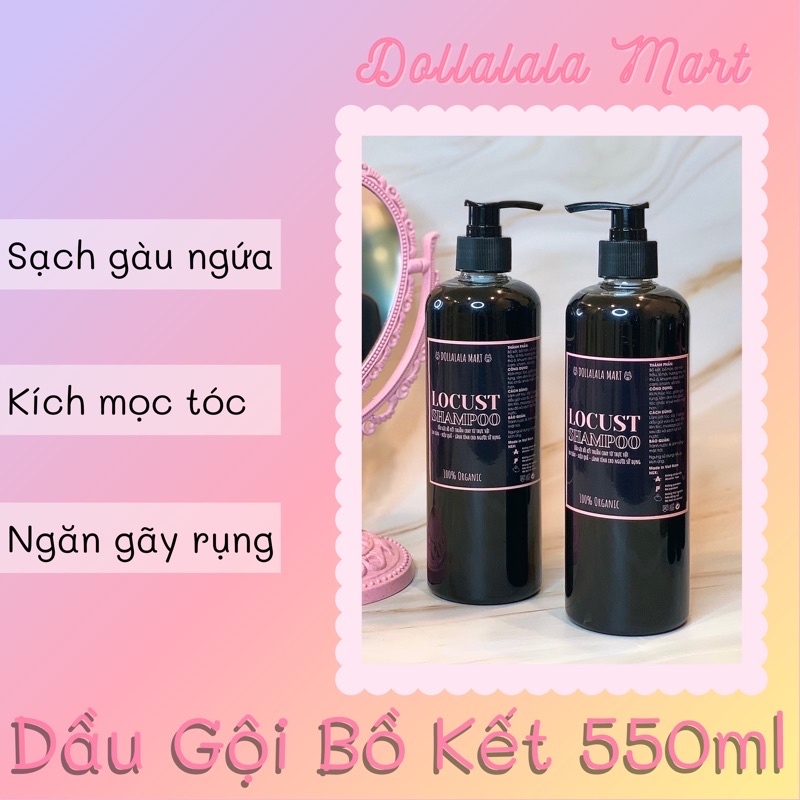 Dầu Gội Bồ Kết Thuần Chay Cô Đặc Giúp Giảm Gãy Rụng Và Kích Mọc Tóc - Dollalala Mart 100% thuần chay từ thực vật Việt Na