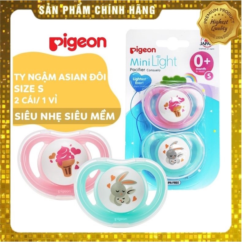 [CHÍNH HÃNG]Ty giả Pigeon cho bé vỉ 2 chiếc hàng chính hãng đầu ty silicon siêu mềm