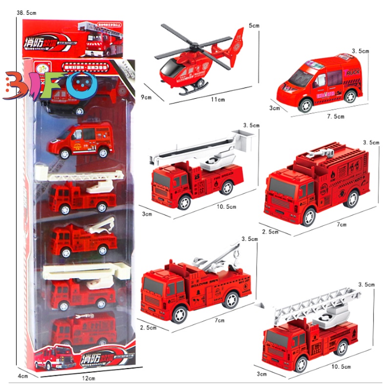 Đồ chơi set 6 xe ô tô mô hình công trình xây dựng cho bé thoả sức sáng tạo