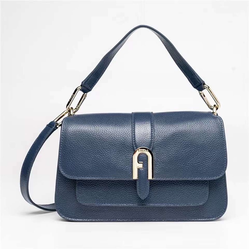 Túi Nữ FURLA Sofia Grainy S Top Handle Vitello St Eracle Màu Xanh Navy, Hàng xuất xịn