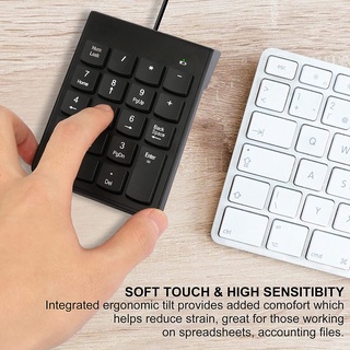 Bàn phím số 18 phím có dây siêu mỏng nhỏ gọn cho laptop pc