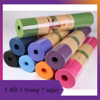 Thảm tập Yoga 2 lớp TPE dày 6mm, thảm tập Gym chống trơn trượt và không thấm mồ hôi [HÀNG LOAI 1 DÀY ĐẸP]