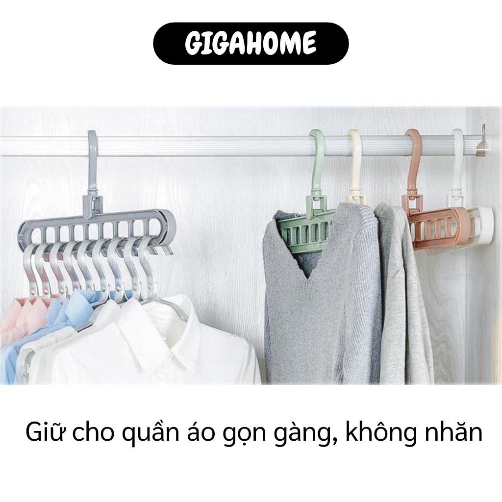 Móc Treo Quần Áo GIGAHOME Móc Treo Đồ 9 Lỗ Đa Năng 2 Chiều, Tiết Kiệm Không Gian 4605