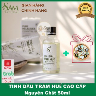 Tinh dầu tràm Huế [HÀNG CAO CẤP] cam kết 100% nguyên chất 50ml, Dầu tràm giữ ấm, giảm ho cho trẻ sơ sinh (Sam Natural)