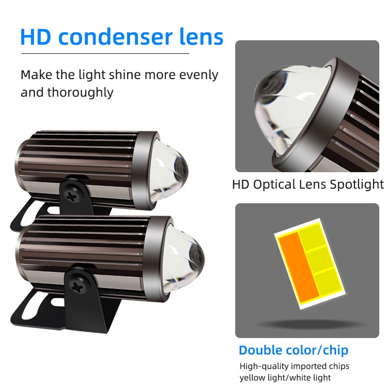 1 Cặp Đèn LED Mini Ánh Sáng Trắng/Vàng Dùng Cho Xe Hơi/Xe Máy