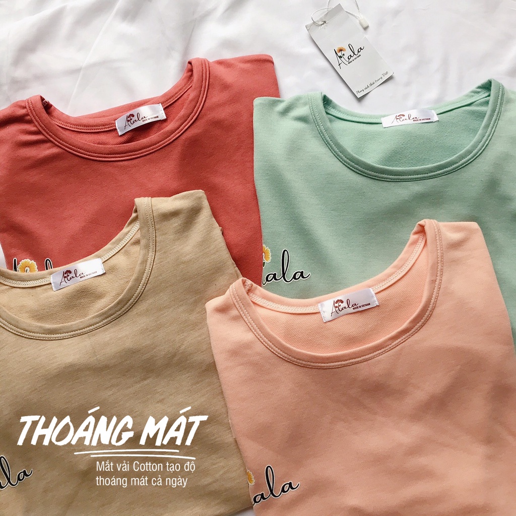 Bộ quần áo nữ mùa hè Cotton tông màu tối Bộ đùi mặc nhà nữ mùa hè ALALA
