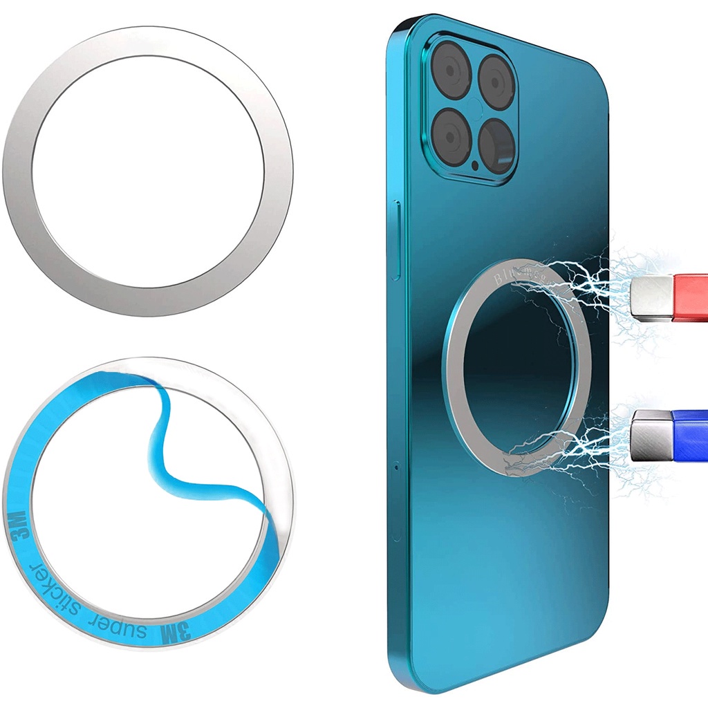 Miếng dán từ tính không dây Vòng sắt cho điện thoại Android và iPhone 12/13 Vòng kim loại Vòng từ để sạc không dây từ tính