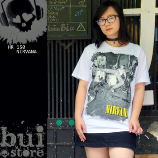 Áo Rock band tee phông / thun Nirvana HR 150 White