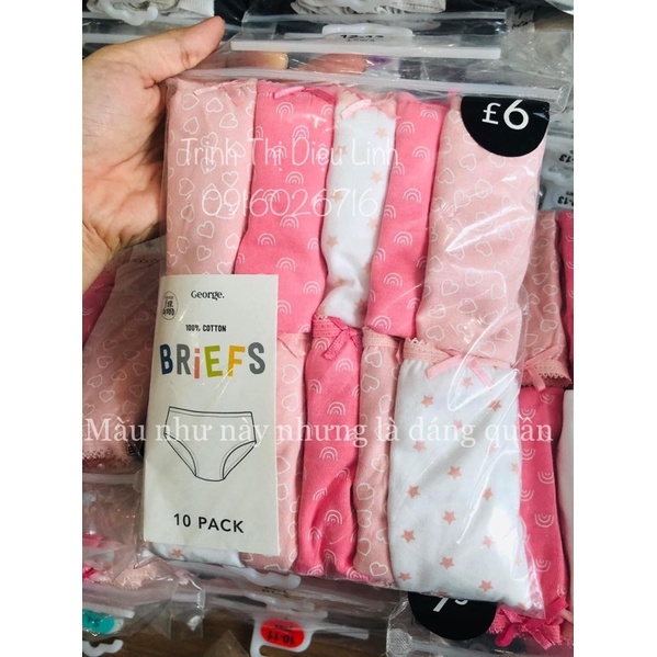 Combo 10 Quần chíp - Quần lót nữ | Chất vải Cotton George UK vợt Sale chất mặc siêu thích
