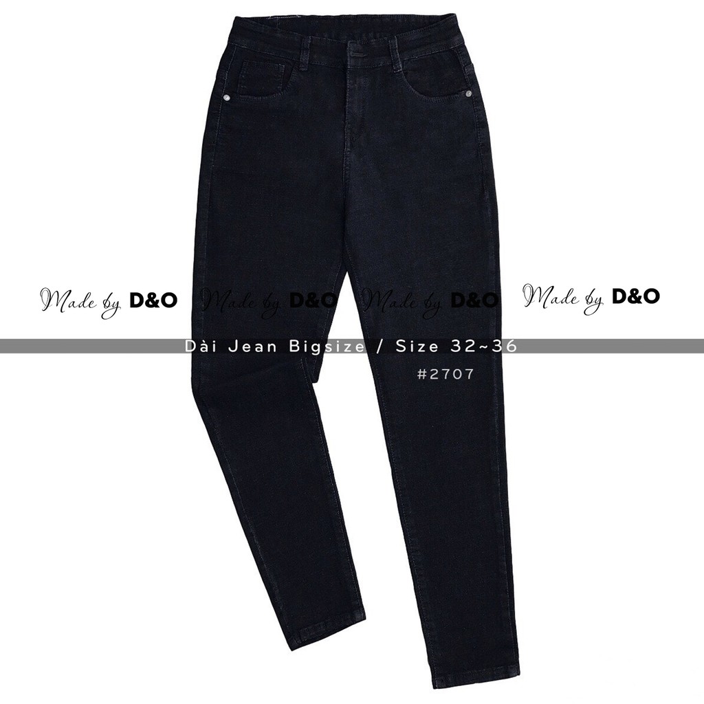 [Bigsize 58-90kg ] Quần Dài Jeans Nữ Đen/ Xám, Lưng Cao Trên Rốn, Co Giãn Mạnh