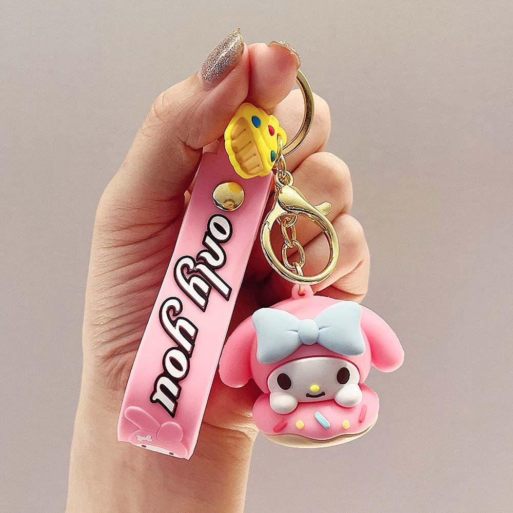 Móc Khóa Mặt Hình Kuromi / Cinnamoroll / Mèo Kitty Hoạt Hình Dễ Thương