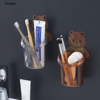 【Unew】 Bathroom Toothbrush Holder Toothpaste Storage Rack Wall Mount Toothbrush Stand .